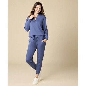 SOFTIES DreamTech ¼ Zip Jogger Set Indigo NWT size XS